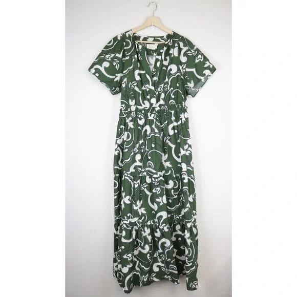 Anthropologie Somerset Maxi Dress Hunter Dark Green Paisley 1X Anthropologie Somerset Maxi Dress Hunter Dark Green Paisley 1X